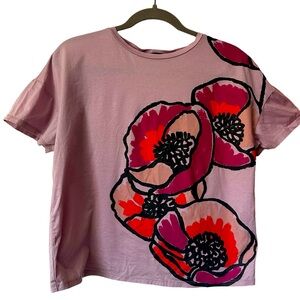 Weekend Max Mara printed cotton t-shirt, women’s size small. Luxury brand floral